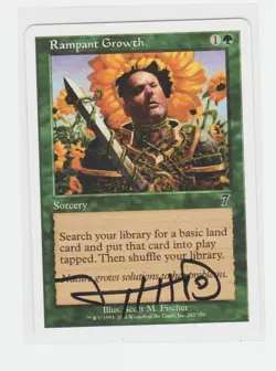 Magic the Gathering ~ Rampant Growth ~ M/NM ~ 7th Edition ~ Signed by Artist #1 - Image 1