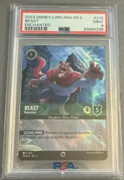 2023 Disney Lorcana EN 2 Beast #210 PSA 9 MINT - Image 1