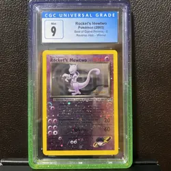 CGC 9 (Blue Label) Rocket's Mewtwo, Winner Best Of Game, 2003 Reverse Holo Card - Image 1