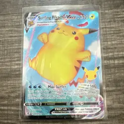 Pokemon Surfing Pikachu VMAX Ultra Rare Holo Full Art Celebrations 009/025 310HP - Image 1