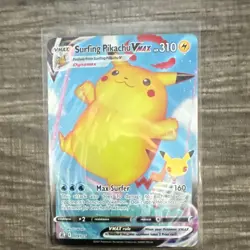 Pokemon Surfing Pikachu VMAX Ultra Rare Holo Full Art Celebrations 009/025 310HP - Image 3