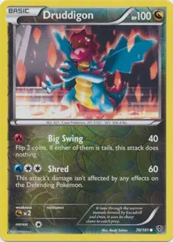 Pokemon - Druddigon - 70/101 - Common - Reverse Holo - Plasma Blast - NM - Image 1