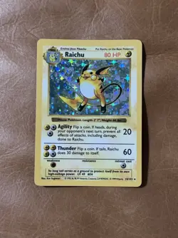 Pokemon TCG Raichu 014/102 Base Set (Shadowless) Holo Ungraded - Image 1