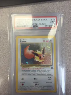 Pokemon Eevee 11/53 Wotc Promo Holo PSA 9 Black Star 2000 Pokemon League - Image 1