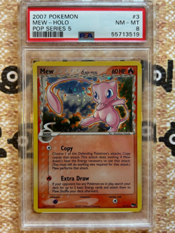 MEW PSA 8 2007 POP SERIES 5 3/17 CORRECTED BACK HOLO POKEMON - Image 1