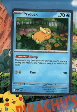 Pokemon TCG Psyduck MEP 007 Cosmos Holo Black Star Promo SWIRL NM/M - Image 1