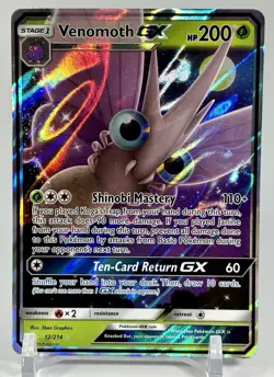 Pokemon TCG Venomoth GX 12/214 Ultra Rare Sm-Unbroken Bonds Holo Near Mint - Image 1