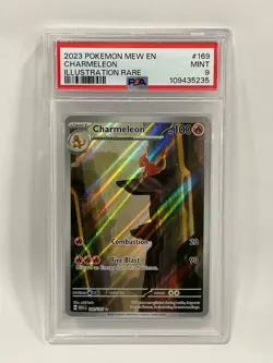 POKEMON 2023 Pokemon Mew En Charmeleon Illustration Rare #169 PSA 9 Mint - Image 1