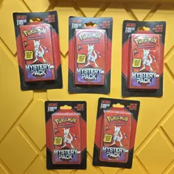 Pokemon Mystery Pack 5x SEALED Booster Chase Packs Featuring Mewtwo English - Image 1