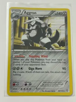 Pokemon TCG Mint condition Aggron 80/124 Black & White Dragons Exalted Holo rare - Image 1