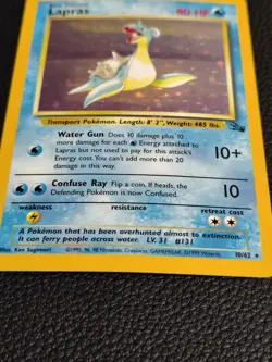 Pokemon TCG Unlimited Lapras #10/62 Holo Rare - 1999 Fossil Set - Image 3