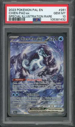 Pokemon PSA 10 Gem Mint Paldea Evolved SIR Chien-Pao EX 261/193 - Image 1