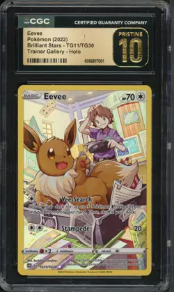 Pokemon CGC 10 Pristine Brilliant Stars: Trainer Gallery CHR Eevee TG11/TG30 - Image 1