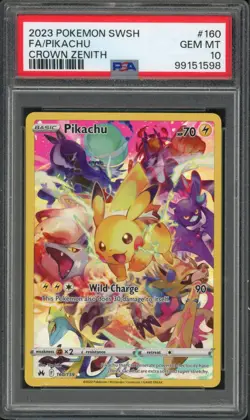 Pokemon PSA 10 Gem Mint Crown Zenith Secret Rare Pikachu 160/159 - Image 1