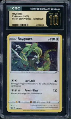 Pokemon CGC 10 Pristine SWSH Promo Cosmos Holo Rayquaza SWSH029 - Image 1