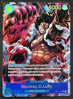 Monkey D. Luffy (Alt Art) OP11-118 SEC NM A Fist of Divine Speed One Piece - Image 1