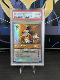 Disney Lorcana Mickey Mouse Friendly Face 18/P1 D100 Collector’s Edition PSA 10 - Image 1