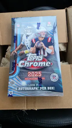 2025 Topps Chrome NFL Hobby Box Football - Sealed In Hand Ready To Ship - Image 1