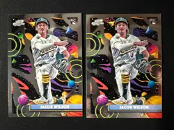2025 Topps Chrome Cosmic Jacob Wilson #139 Rookie RC LOT 2 Oakland Athletics A's - Image 1