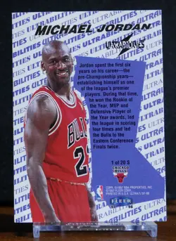 1997-98 Fleer Ultra - Ultrabilities Starter Michael Jordan #1 S Card. - Image 2