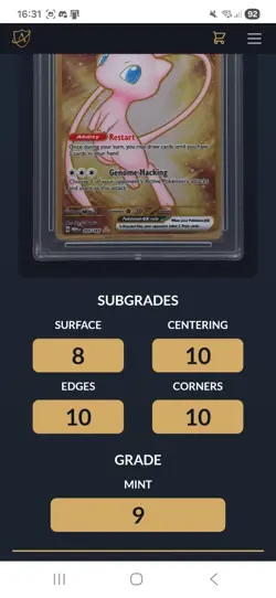 Mew ex Metal 205/165 Ace 9 151 Gold Full Art Graded Pokemon Card Secret Rare ENG - Image 3