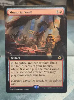 R 0336 Memorial Vault EXTENDED ART Rare Edge of Eternities MTG EOE Artifact Red - Image 1