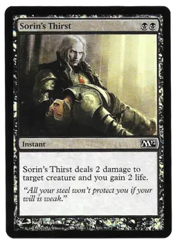 MAGIC THE GATHERING SORIN'S THIRST INSTANT FOIL 110/249 MTG 2011 M12 - Image 1