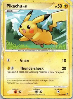 Pokemon Supreme Victors Common Card - Pikachu 120/147 - Image 1