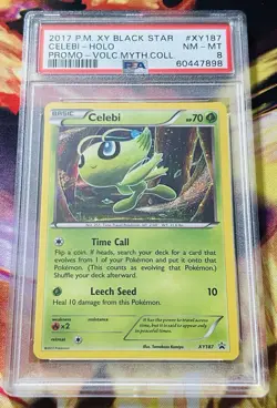 2017 POKEMON XY BLACK STAR PROMO VOLCANION MYTHICAL COLL CELEBI-HOLO PSA 8 - Image 1