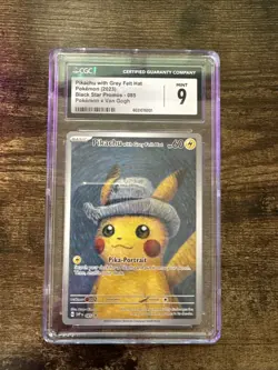 2023 POKEMON X VAN GOGH PROMO #085 PIKACHU WITH GREY FELT HAT CGC 9 - Image 1
