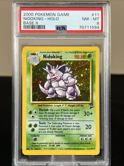 PSA 8 Nidoking Holo #11 Base Set 2 2000 Pokemon Game - Image 1