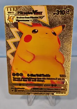 Pokemon Gold Foil Pikachu VMAX HP 310 44/185 Card - Image 3