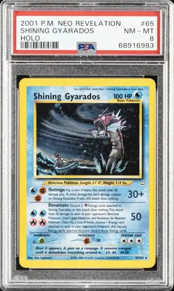 2001 POKEMON NEO REVELATION #65 SHINING GYARADOS-HOLO PSA 8 - Image 1