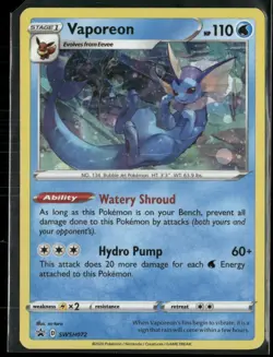 2020 Pokemon Sword & Shield Black Star Promo #SWSH072 Vaporeon Holo - Image 1