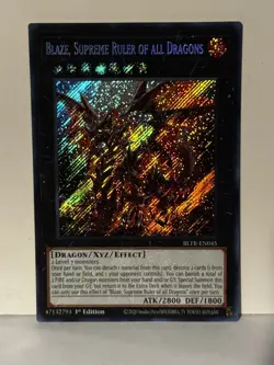 Blaze, Supreme Ruler of all Dragons Secret Rare BLTR-EN045 1st Ed Yugioh NM - Image 1