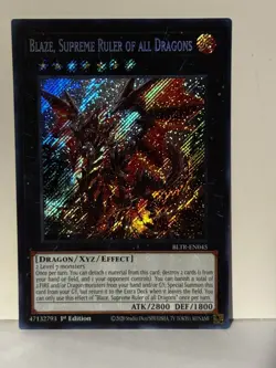 Blaze, Supreme Ruler of all Dragons Secret Rare BLTR-EN045 1st Ed Yugioh NM - Image 1