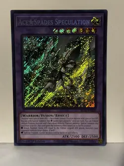 Ace Spades Speculation Secret Rare BLTR-EN039 1st Ed Yugioh NM - Image 1