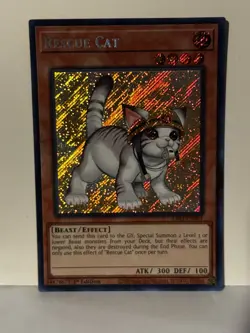 Rescue Cat (Alternate Art) (Secret Rare) Secret Rare RA02-EN001 1st Ed Yugioh NM - Image 1