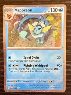 Swirls 🌀 Vaporeon 168 SVP: Black Star Promo English Pokemon Card NM - Image 2