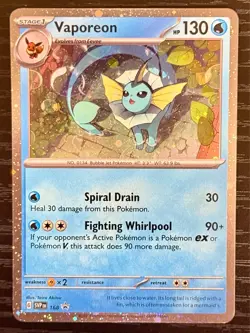 Swirls 🌀 Vaporeon 168 SVP: Black Star Promo English Pokemon Card NM - Image 5