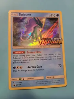 Pokemon Sun & Moon Lost Thunder - Suicune SM149 Holo Prerelease Promo Card - Image 1