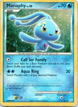 Manaphy 4/12 DP Trainer Kit: Manaphy & Lucario Holo Pokemon Card - Image 1