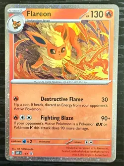 Swirls 🌀 Flareon 167 SVP: Black Star Promo English Pokemon Card NM - Image 5