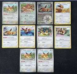10x Pokemon TCG Eevee Bundle, mixed set, No duplicate , regular, Near mint - Image 1