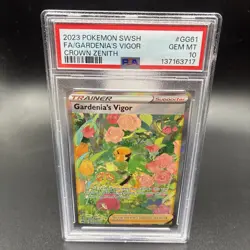 2023 Pokemon Tcg Crown Zenith Gardenia’s Vigor GG61 Full Art Ultra Rare PSA 10 - Image 1