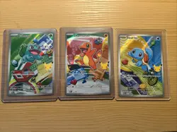 Pokemon TCG Bulbasaur Charmander Squirtle Promo Set of 3 - Image 1