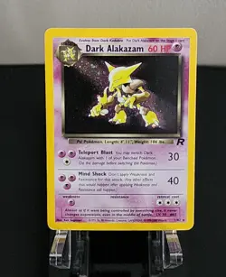 Pokemon Dark Alakazam Holo 1/82 Team Rocket Rare Holographic Vintage LP - Image 3