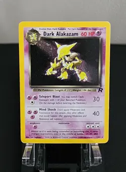 Pokemon Dark Alakazam Holo 1/82 Team Rocket Rare Holographic Vintage LP - Image 5