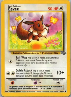 Eevee 51/64 Common Jungle Pokemon Moderately Played - Image 1