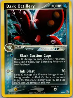 Dark Octillery 8/109 Holo Rare Team Rocket Returns Pokemon Holo Lightly Played - Image 1